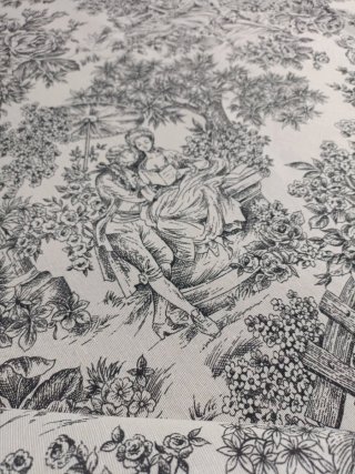 Retal 2x1,40 de tela de loneta  Toile de Jouy