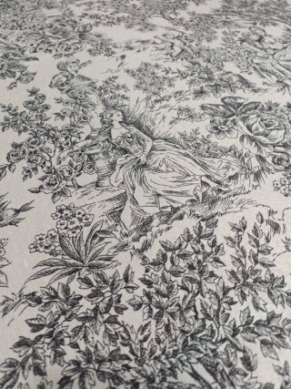 Retal 2x1,40 de tela de loneta  Toile de Jouy