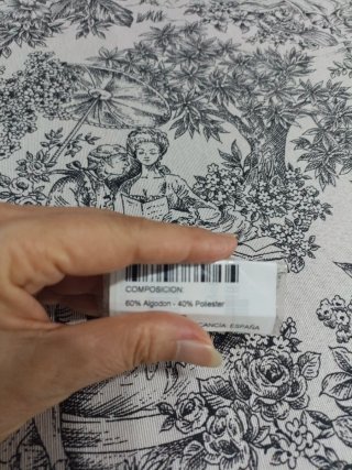 Retal 2x1,40 de tela de loneta  Toile de Jouy