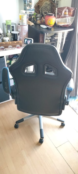 Silla Gaming Azul/Negra con Reposabrazos Abatible