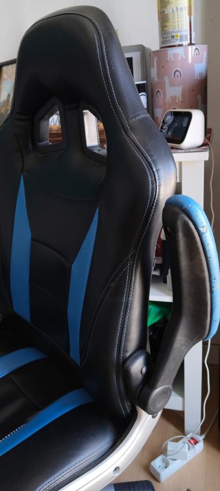 Silla Gaming Azul/Negra con Reposabrazos Abatible