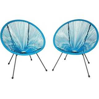 Set di 2 sedie Santana retro in stile Acapulco · Metallo