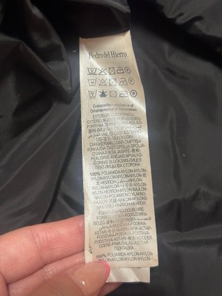 Abrigo Pedro del Hierro Negro XL plumón y plumas
