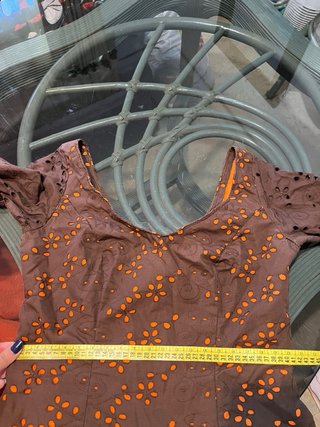 Traje Flamenca Marrón Perforado Naranja