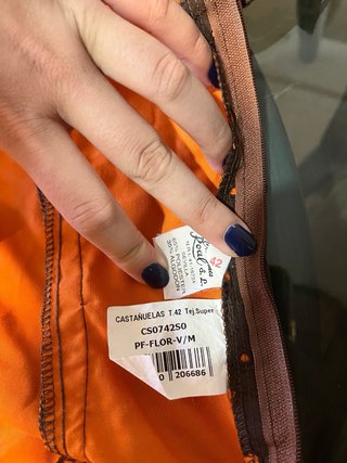Traje Flamenca Marrón Perforado Naranja