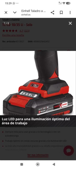 Taladro Atornillador Einhell Inalámbrico
