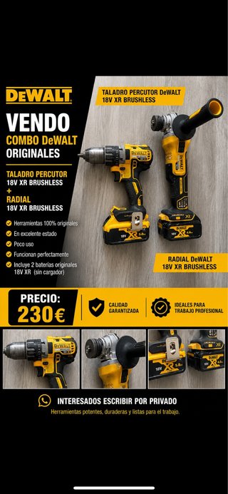 Combo Taladro Percutor y Radial Dewalt 18V