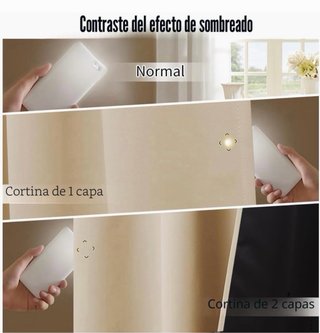 Cortinas Opacas Térmicas 140x245cm Beige claro