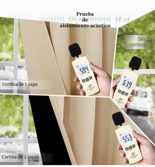 Cortinas Opacas Térmicas 140x245cm Beige claro