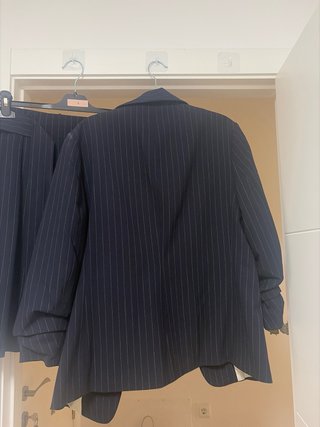 Conjunto traje blazer y falda azul