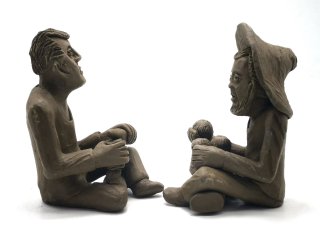 Bonitas figuras costumbristas barro Latino America