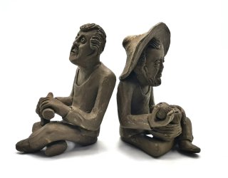 Bonitas figuras costumbristas barro Latino America