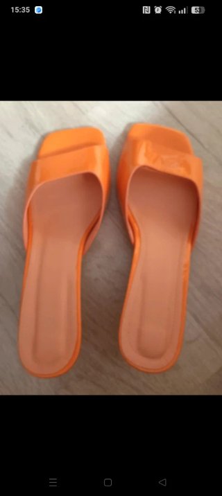 Zapatos naranja tacón bajo talla 39