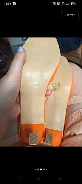 Zapatos naranja tacón bajo talla 39