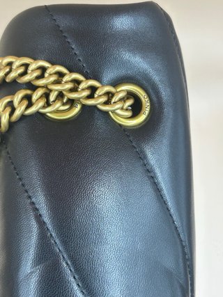 Borsa Pinko Nera con Logo Uccelli Oro