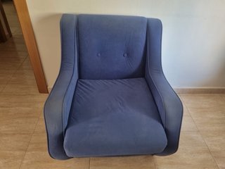Sofá de 2 plazas y butaca color azul