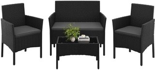 Set da Giardino in Rattan, 4 Posti, con divano a 2 posti, 2