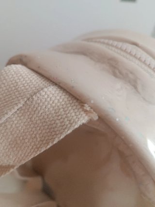 Mochila niña beige con purpurina