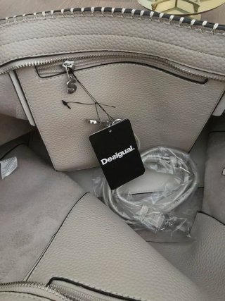 Bolso Desigual Beige y Gris Nuevo