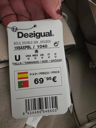 Bolso Desigual Beige y Gris Nuevo
