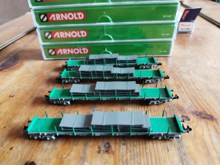 4 Vagones teleros Arnold Escala N