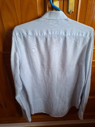 Camisa lino azul