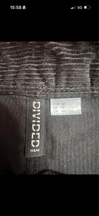 Falda mini H&M negra de pana Talla 38