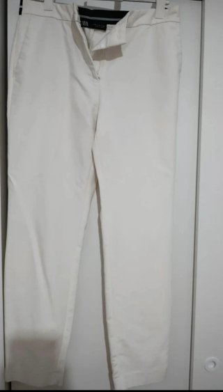 Pantalón de pinza Zara blanco