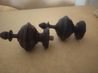 Pináculos madera maciza Vintage (2 unidades)