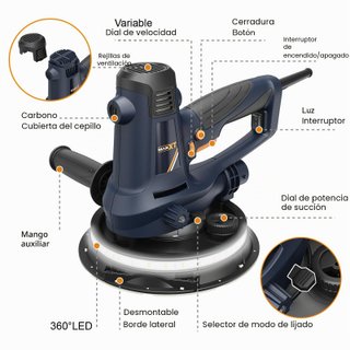 Lijadora Pared MAXXT 810W con LED