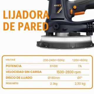 Lijadora Pared MAXXT 810W con LED