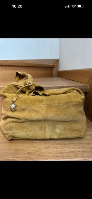 Borsa a tracolla Carpisa in pelle scamosciata