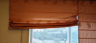 2 estores plegables  color coral