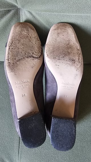 Max Mara Décolleté Camoscio Grigio con Fibbia
