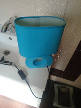 Juego 2 Lámparas Mesita Azul