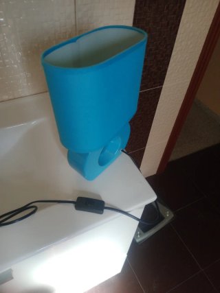 Juego 2 Lámparas Mesita Azul