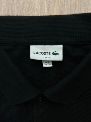 Polo Lacoste Negro Slim Fit Talla 8
