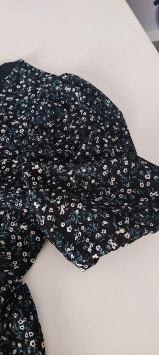 Vestido Springfield flores negro talla L