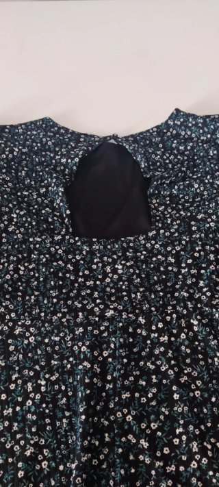 Vestido Springfield flores negro talla L