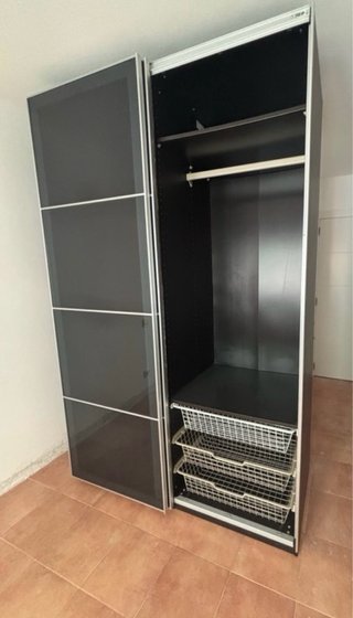 Armadio Pax Ikea Nero/Grigio Cristallo