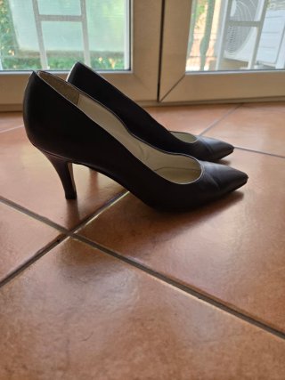 Scarpe décolleté blu vera pelle