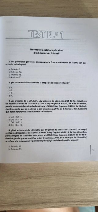 Técnico Superior en Educación Infantil Oposición
