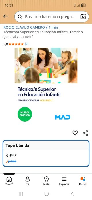 Técnico Superior en Educación Infantil Oposición