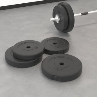 Set 4 Pezzi Dischi per Pesi 30 kg in Cemento Nero