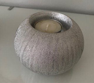 Conjunto 2 portavelas plateados