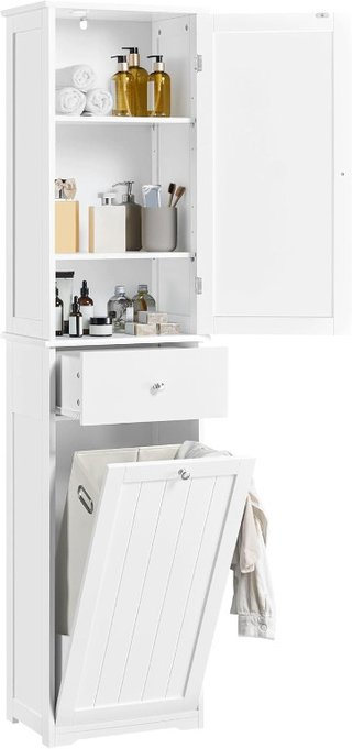 Armadietto da Bagno Indipendente con Cesto Mobiletto da