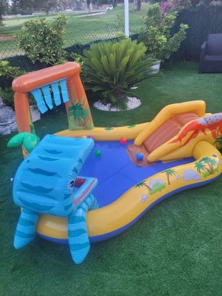 Piscina Infantil Dinosaurio con Tobogán