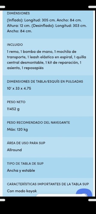 Tabla Padel Surf Bestway Oceana. Solamente un uso.
