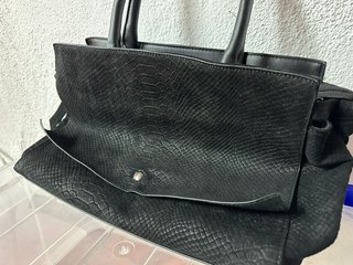 Bolso Negro Mujer Piel Serpiente