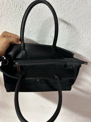 Bolso Negro Mujer Piel Serpiente